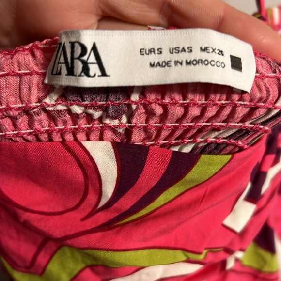 Zara 70’s Printed Halter Mini Dress - Picture 2 of 3